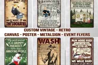 design creative retro vintage flyer, poster or metal sign