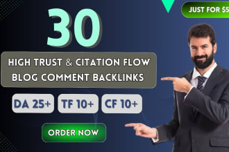 do 30 dofollow majestic high trust flow comments backlinks