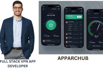 develop fast and secure vpn app with admin panel