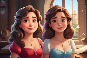 draw disney style cartoon portrait