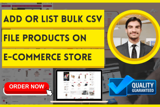 add or list bulk products CSV file on ecommerce store