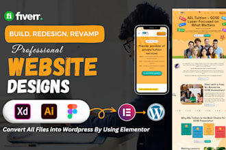 convert your figma, xd, or ai to wordpress portfolio website