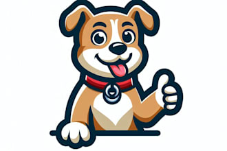 draw a mascot logo for your pet shop, or dog or animal