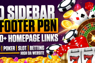 provide da50 homepage sidebar blogroll SEO backlinks