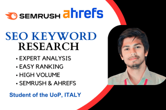 conduct SEO keyword research, competitor research, optimization, google analysis