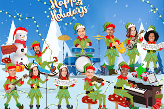 do funny group or family christmas cards