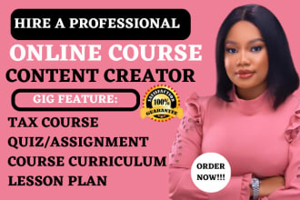 do online course content tax course course curriculum lesson plan content writer