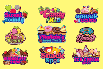design ice cream, chocolate, sweets, treat, candy logo