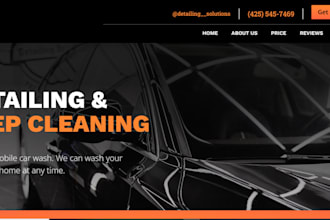 well designed car detailing, car wash, and auto detailing website