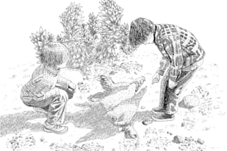 draw any type of custom ink illustrations and pencil sketches for you