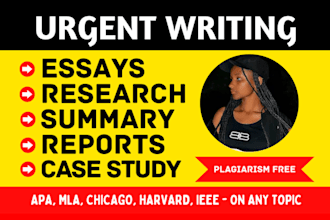 do research and summary, literature, review, reports, case study analysis
