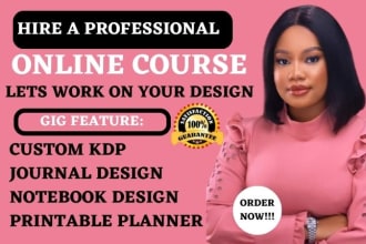 do custom kdp journal design printable planner low content book notebook design