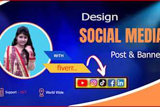 design social media post, logo, banner, cover, header