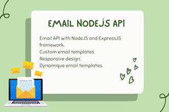 design a nodejs and expressjs API to send emails templates