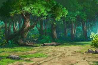 design beautiful anime backgrounds for manga and animation