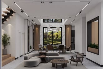 do a realistic 3d interior design of your house