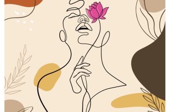 draw custom one line art with boho style in 24 hours