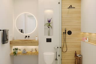 remodel and design your bathroom area interior in 3d