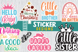 create typography sticker,family crest,round sticker and vintage designs