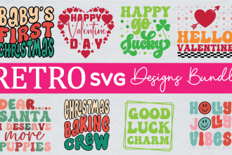 create retro typography svg t shirt design for etsy and others