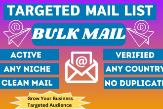 do bulk email blast collect, niche targeted mail lists from any country