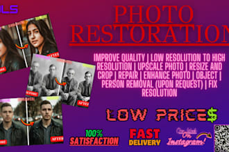 upscale, enhance and resize your low quality photos