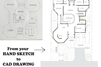 make 2d floor plans from hand drawings or your idea