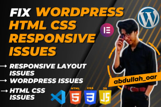 fix wordpress, HTML CSS responsive issues or bugs