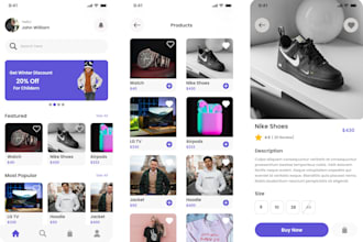 design an ecommerce store, marketplace and shopping app UI UX