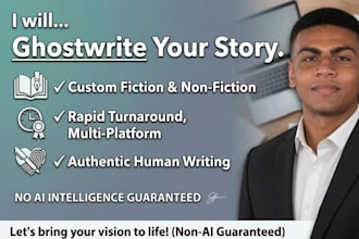 ghostwrite your fiction story, web novel, or fantasy book with no ai guaranteed