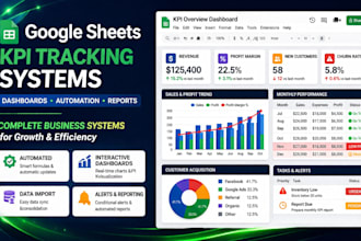 create automated google sheets KPI tracking systems and dashboards