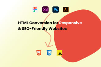 convert figma to HTML PSD to HTML xd to HTML landing page