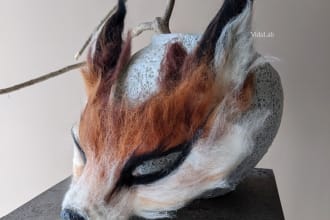 hand make furry masks for decoration and halloween