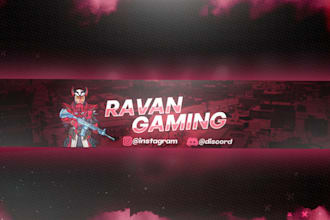 design youtube banner, twitch banner, gaming banner
