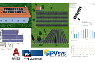 design solar pv plan in auto cad,pv sol and make simulation