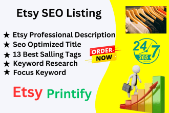 do etsy product description, seo title, tag to rank sales