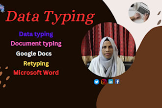 do typing documents, retype and scanned any documents