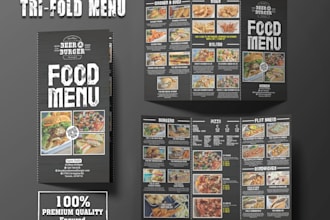 do attractive editable restaurant menu design food menu