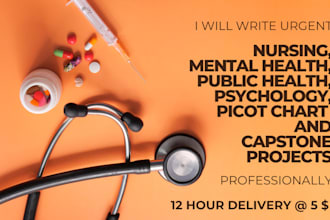 write nursing, mental health, public health, psychology,picot, capstone projects