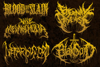 create unique death metal, slamming death, death core, black metal logo