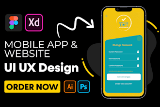 create mobile UI UX and website UI UX design in figma, xd
