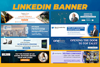 design linkedin banner,  facebook cover, twitter header, youtube, social media