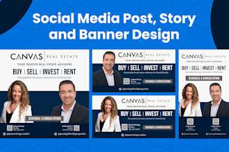 design linkedin banner, facebook, instagram cover, post, story, fb, insta flyer