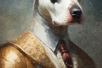 do a custom pet portrait dog portrait cat portrait in oil painting style