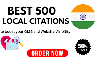 do top 500 india local citations