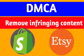 submit dmca counter notice etsy, shopify to remove content