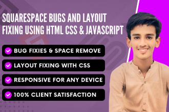 do squarespace custom code and fix squarespace issues