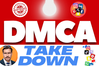 send dmca takedown notice reddit,instagram youtube facebook linkedi google under