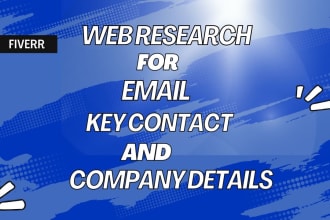 do web research for email, key contacts and company details