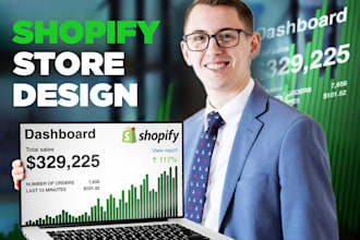 do shopify website design, create shopify store, or shopify dropshipping store